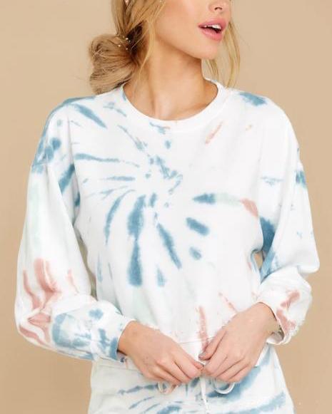 Classic Tie Dye Drawstring Lounge Jogger Shorts Set